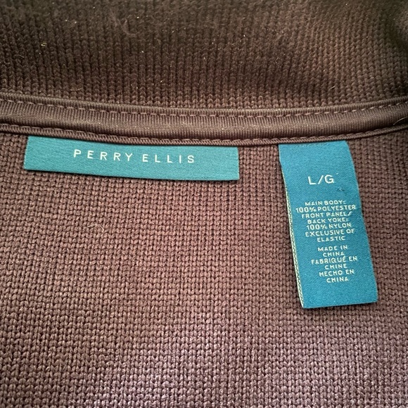 Perry Ellis Fleece zip jacket maroon north face - Picture 3 of 9